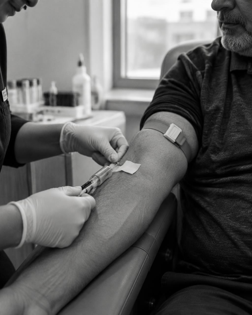 A healthcare professional supporting a health check